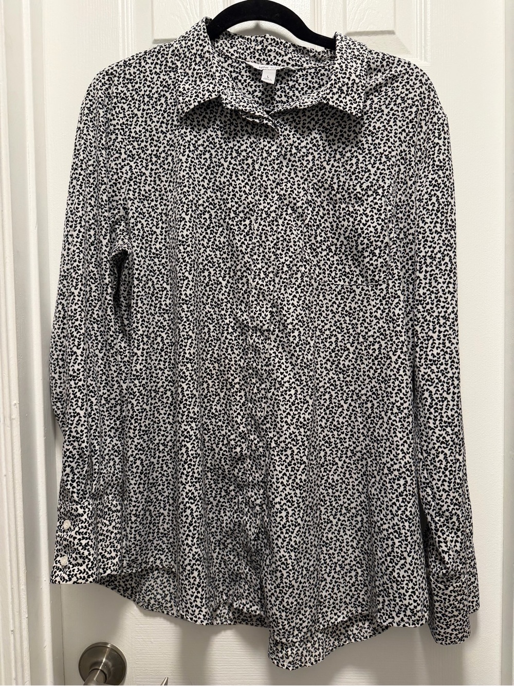 Nine West Black and White hearts Button-Down Shirt